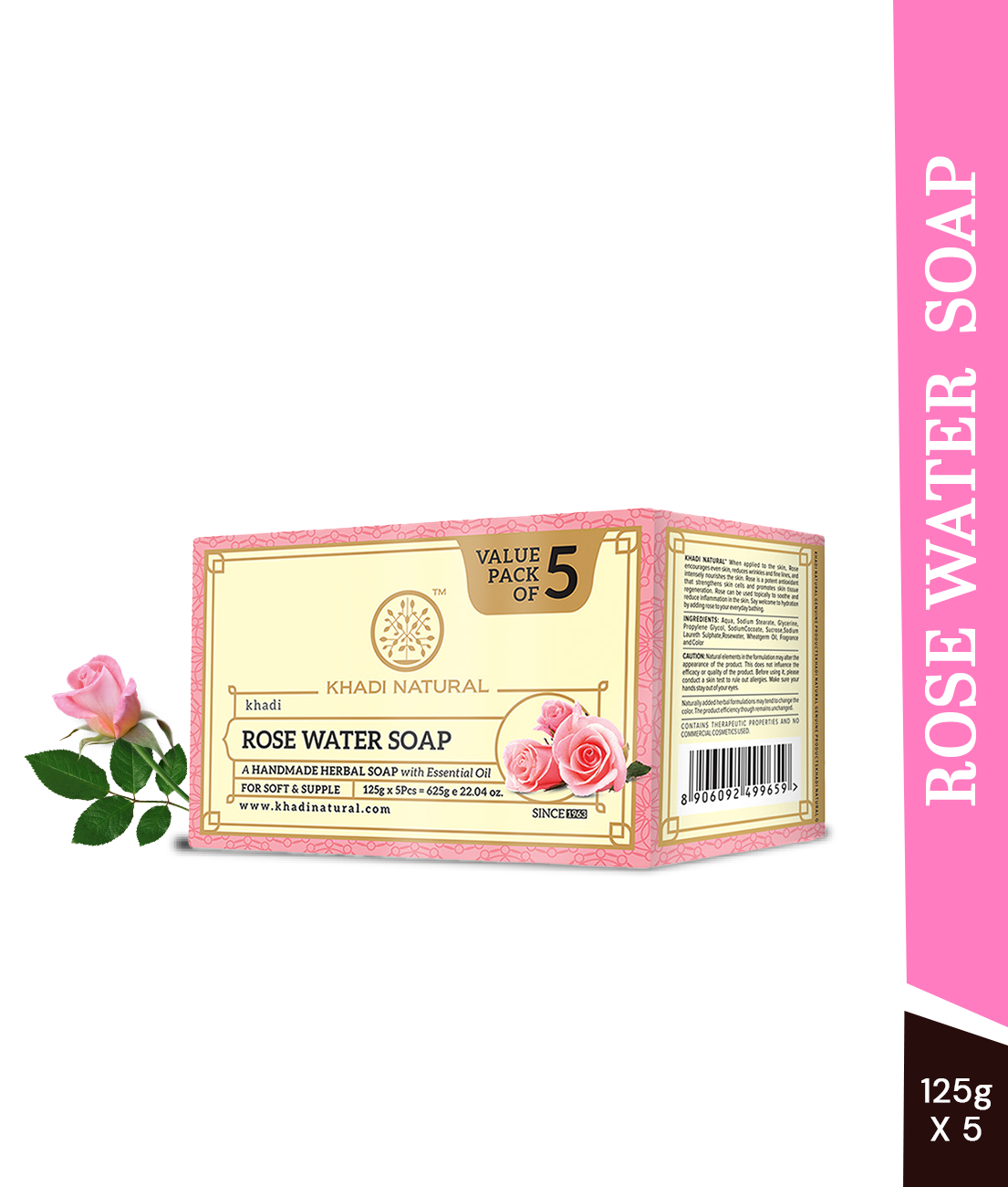 Rosewater Soap Combo Pack Of 5 125gm Each
