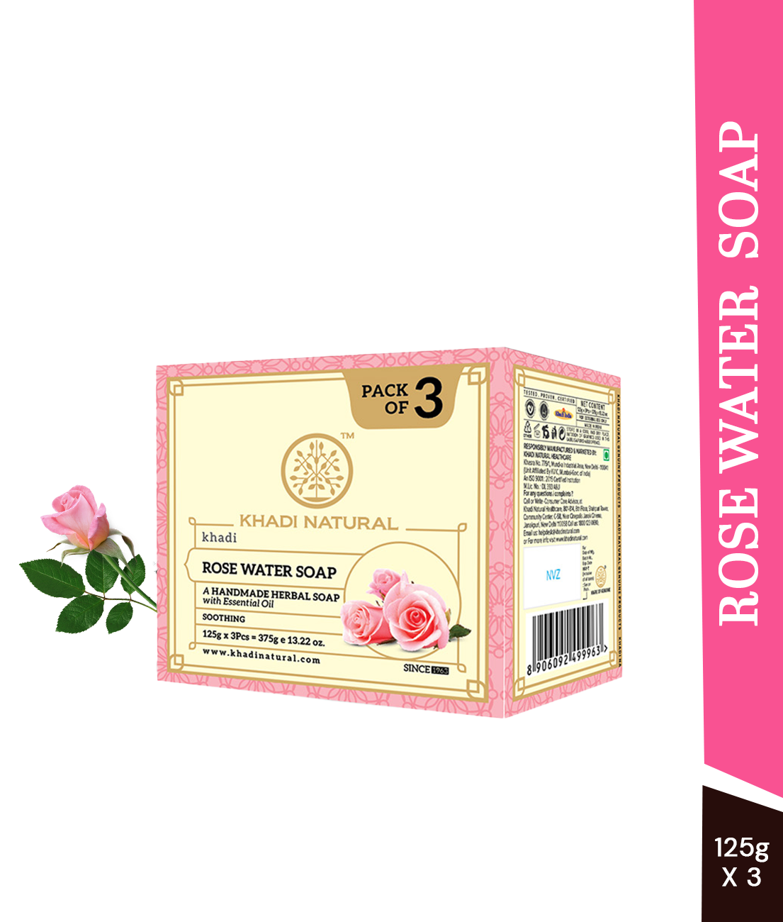 Rosewater Soap Combo Pack Of 3 125gm Each