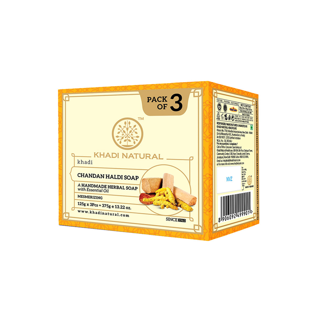 Herbal Chandan Haldi Soap Combo Pack Of 3 125gm Each