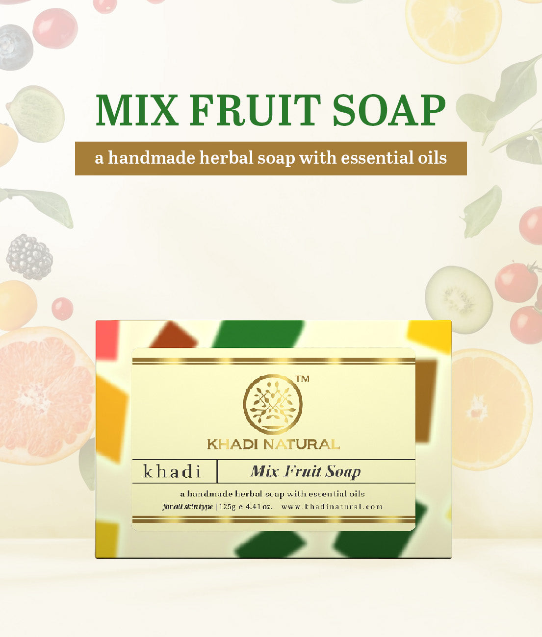 Mix Fruit Soap Combo Pack Of 3 125gm Each
