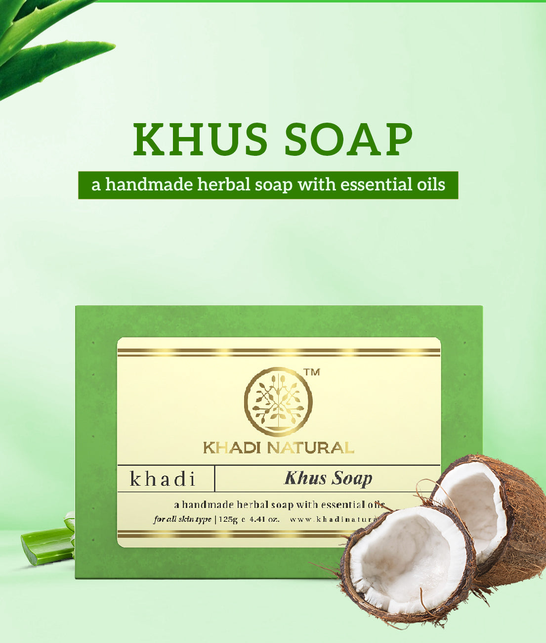 Herbal Khus Soap Combo Pack Of 5 125gm Each