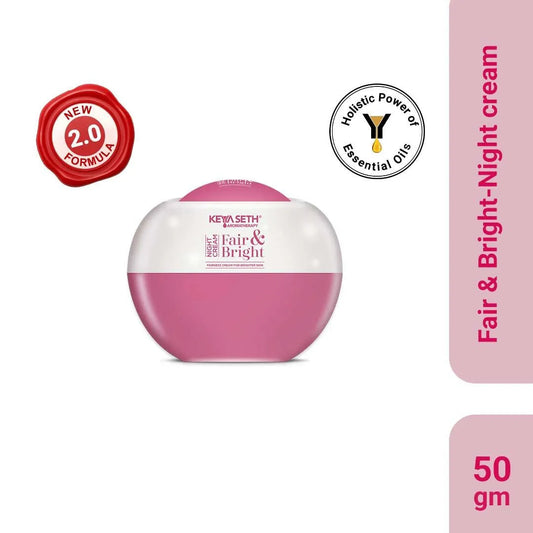 Fair & Bright Night Cream, Skin Brightening, Whitening, with Vitamin C, B3 & B6 Moisturizer with Lavender & Geranium Essential Oil 50g x 3