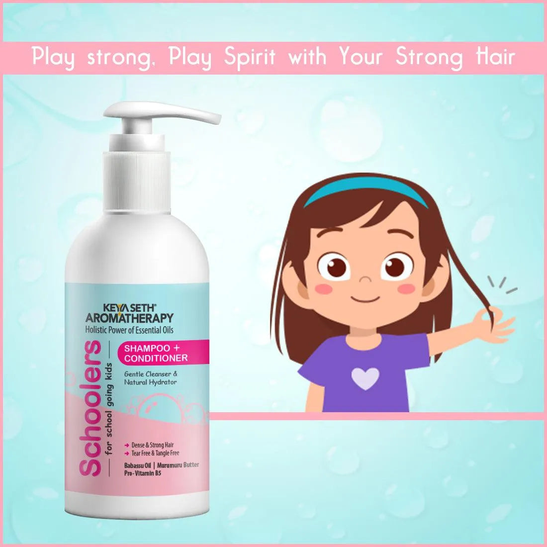 Schoolers Kids Shampoo & Conditioner for Soft & Shining Hair. No sulfate & paraben 275ml x 3