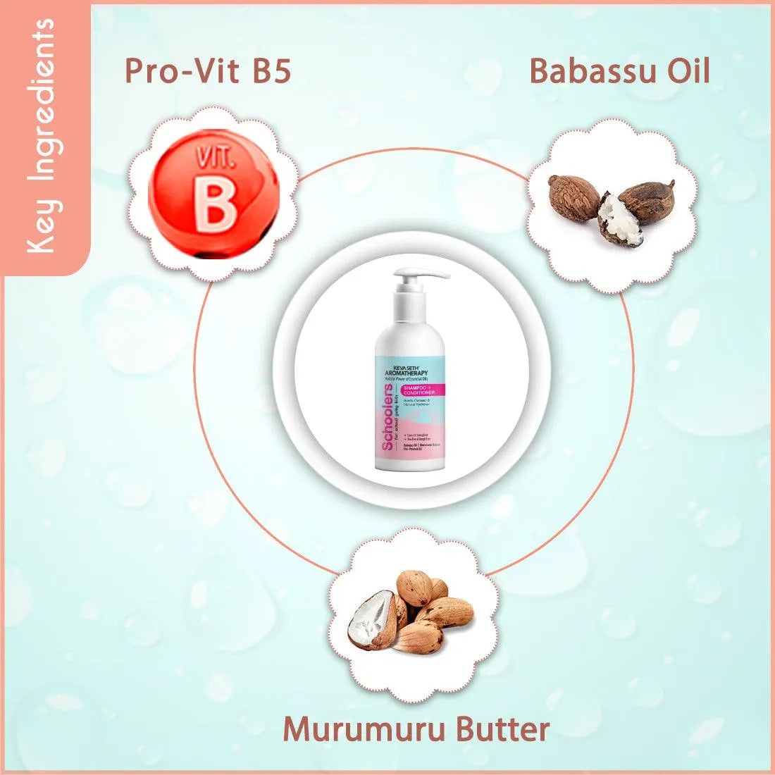 Schoolers Kids Shampoo & Conditioner for Soft & Shining Hair. No sulfate & paraben 275ml x 3