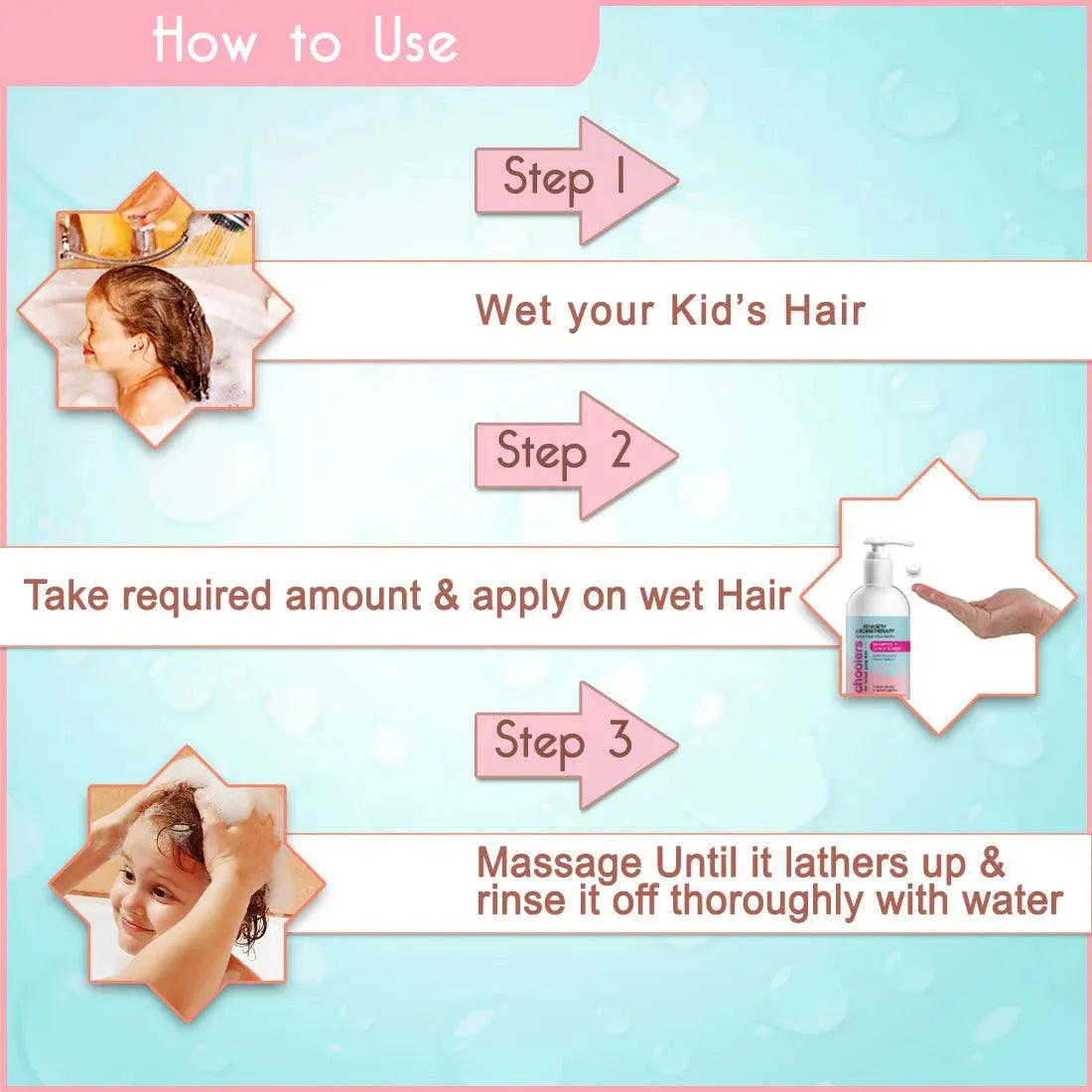 Schoolers Kids Shampoo & Conditioner for Soft & Shining Hair. No sulfate & paraben 275ml x 3