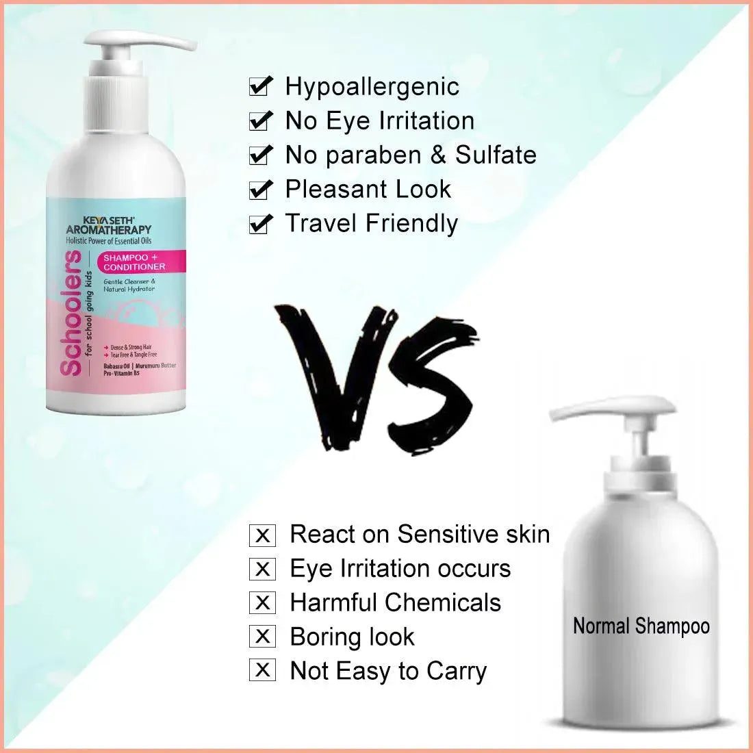 Schoolers Kids Shampoo & Conditioner for Soft & Shining Hair. No sulfate & paraben 275ml