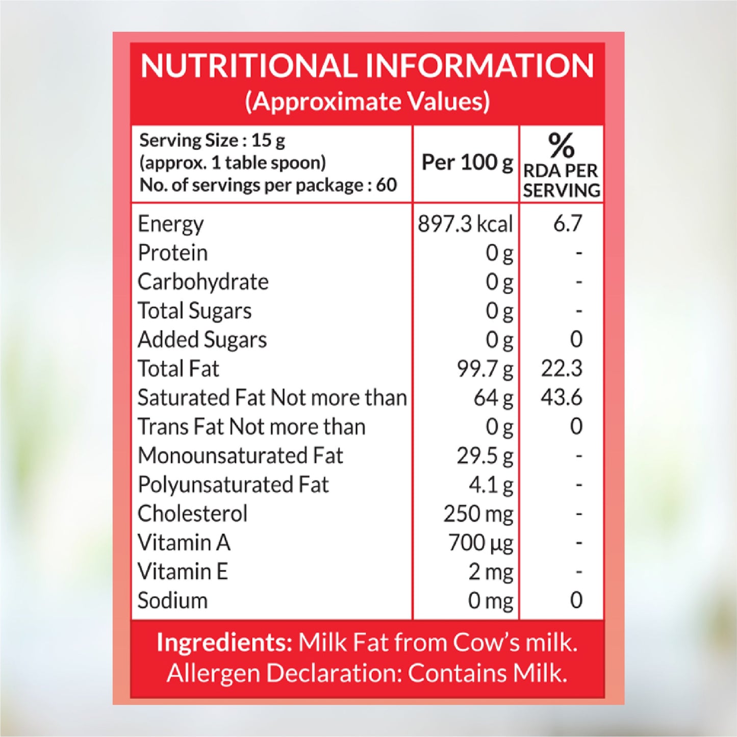 Pure Ghee 1 L | Made with Cow's Milk 1L