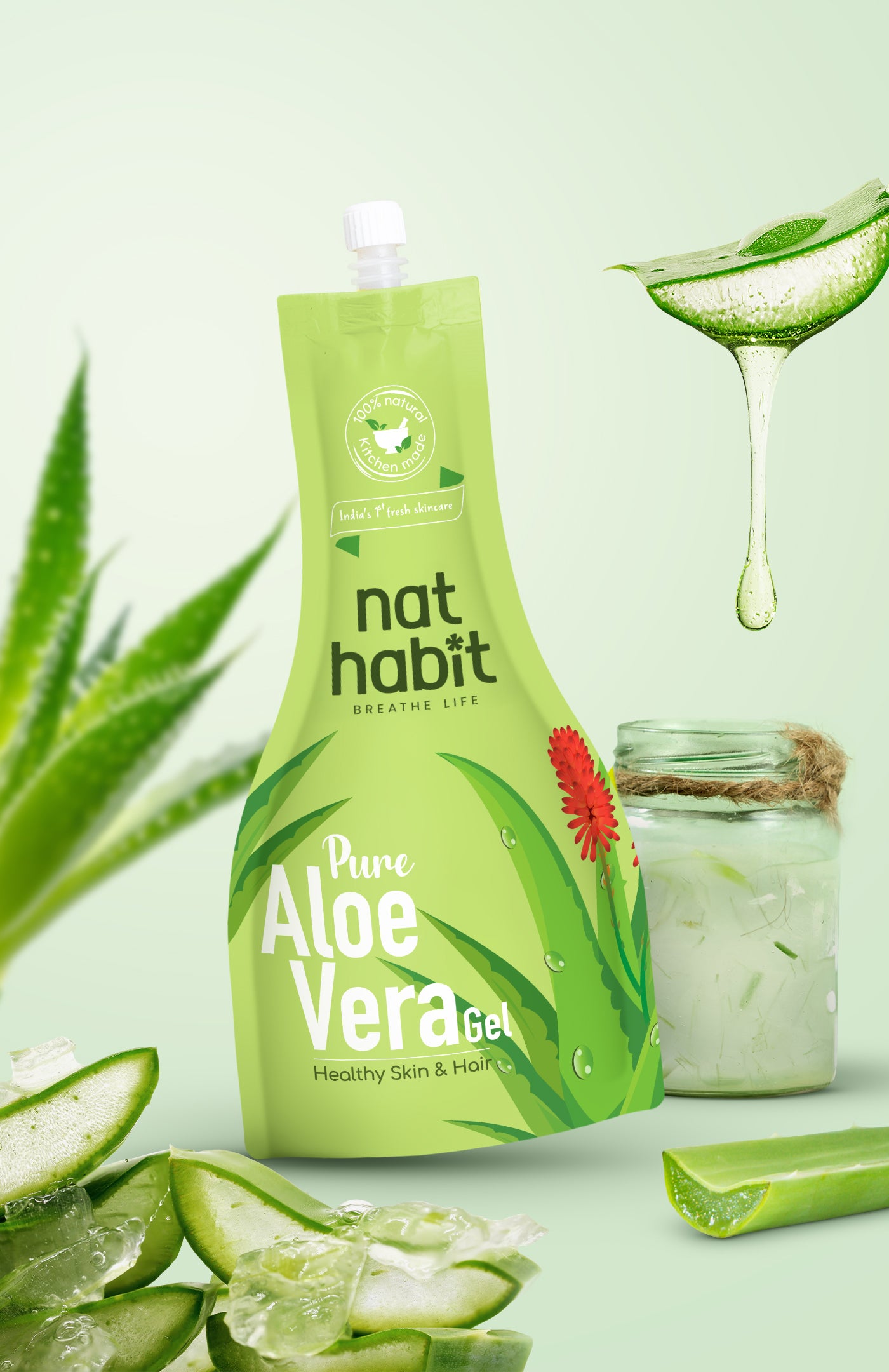 Pure Aloe Vera Gel 80g x 1パック