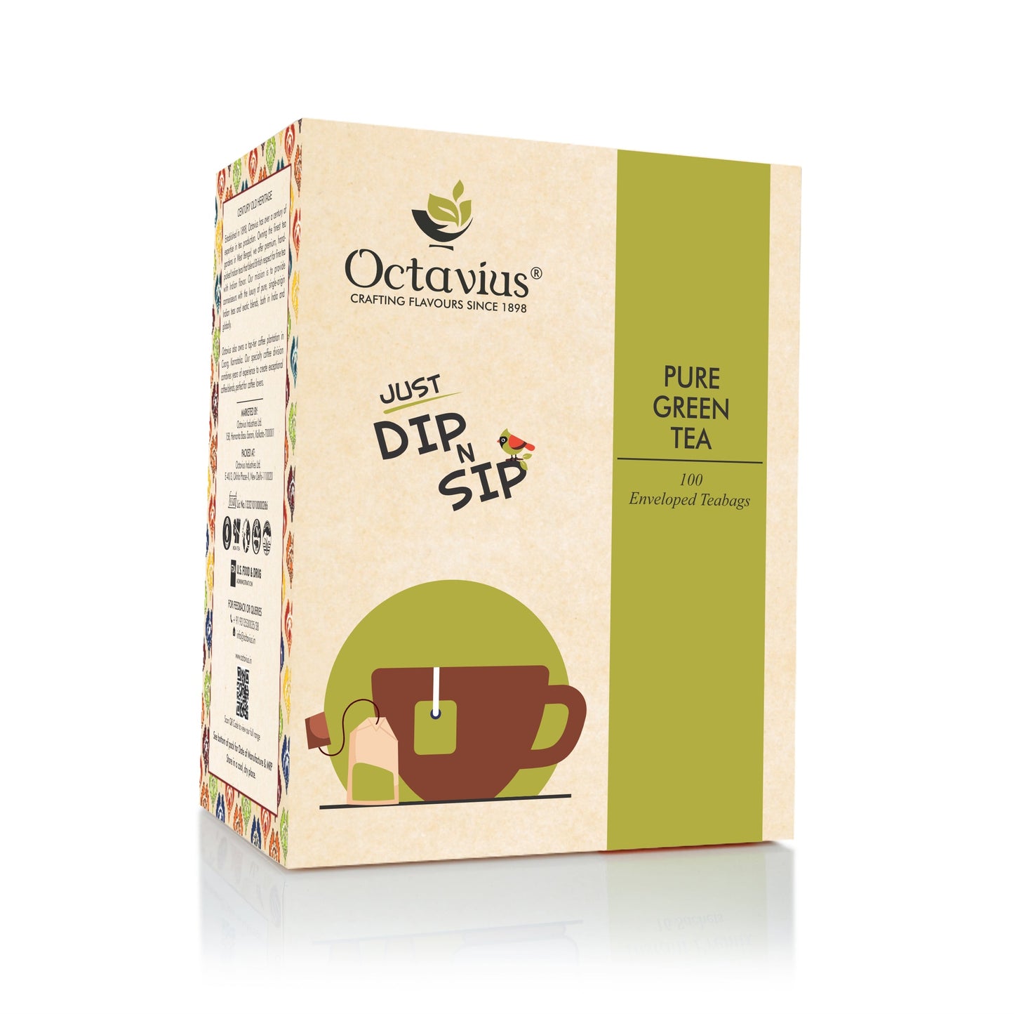 Pure Green Tea - 100 Enveloped Tea Bags Economy Pack 560g