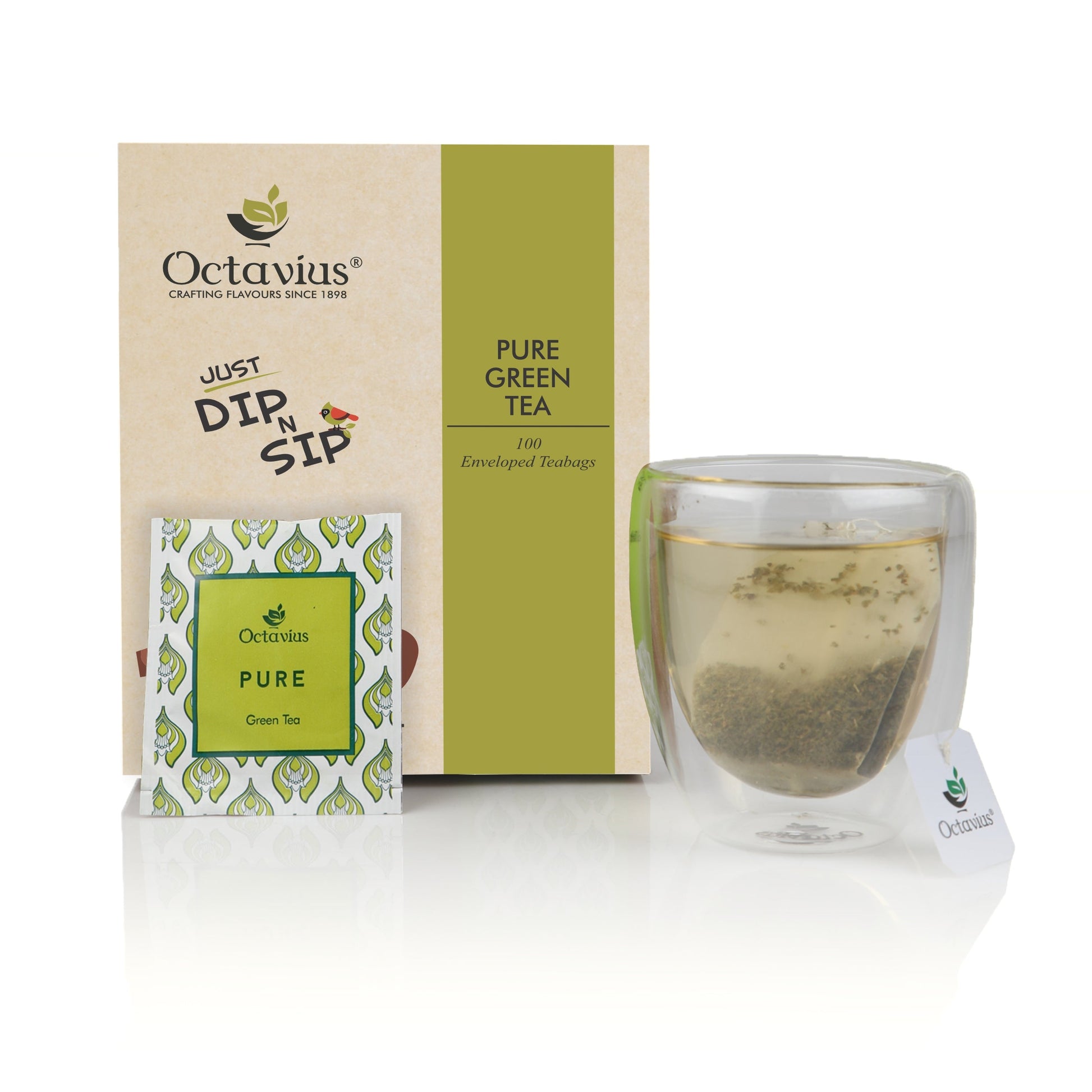 Pure Green Tea - 100 Enveloped Tea Bags Economy Pack 560g