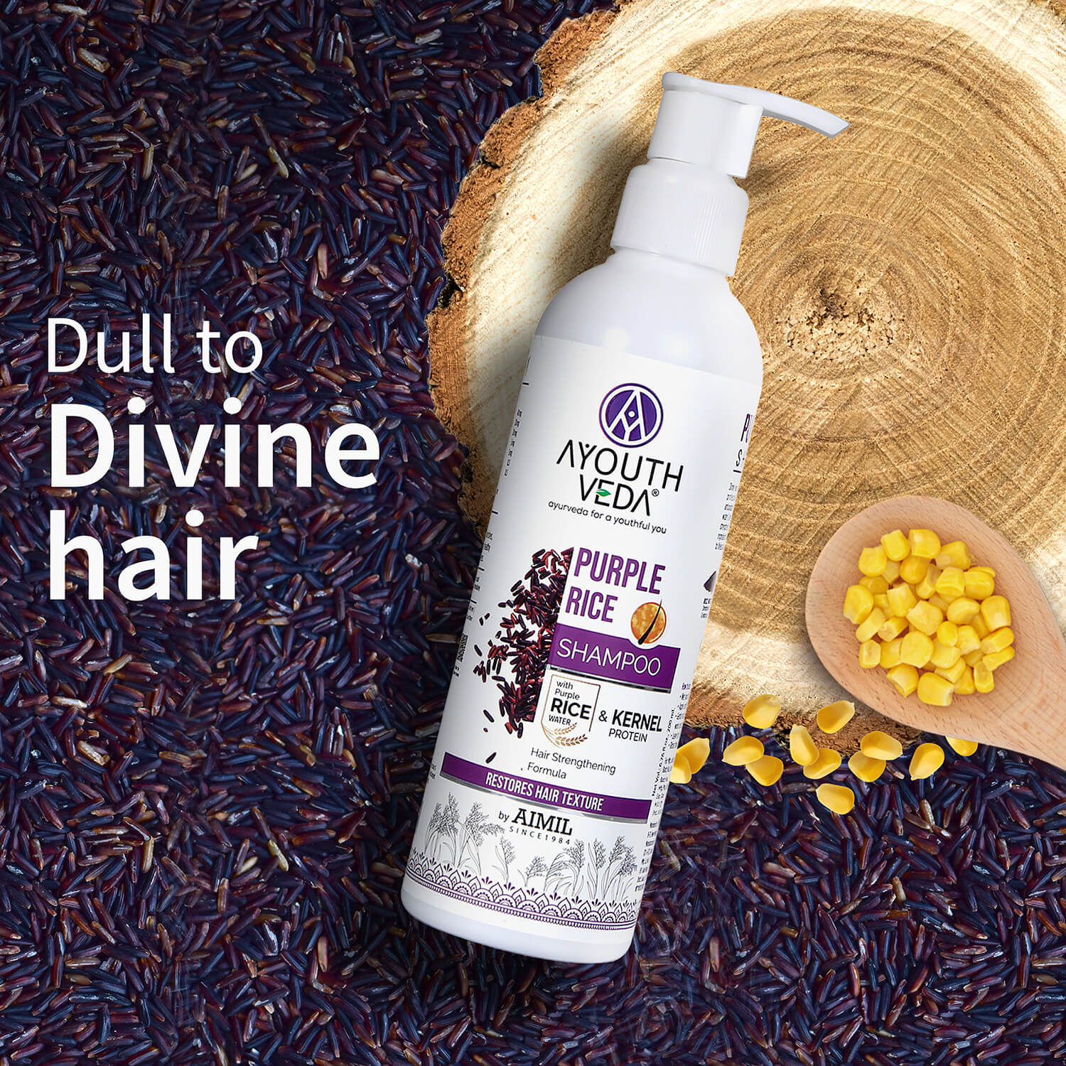 Purple Rice Shampoo with Rice Water, Kernel Protein, Eggplant, Betel & Guava Leaves | Deeply Nourishes, Repairs Damage & Moisturizes Scalp | SLS/SLES-Free | Ideal for Colored & Treated Hair | 200ml 200ml