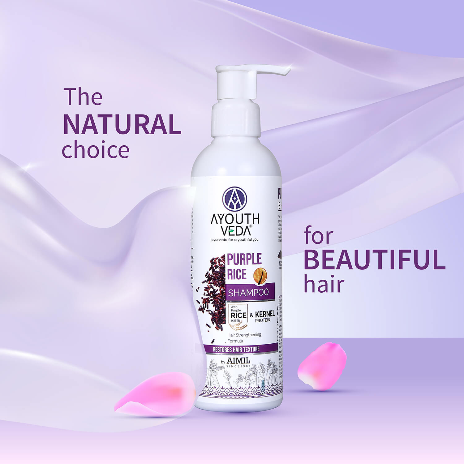 Purple Rice Shampoo with Rice Water, Kernel Protein, Eggplant, Betel & Guava Leaves | Deeply Nourishes, Repairs Damage & Moisturizes Scalp | SLS/SLES-Free | Ideal for Colored & Treated Hair | 200ml 200ml