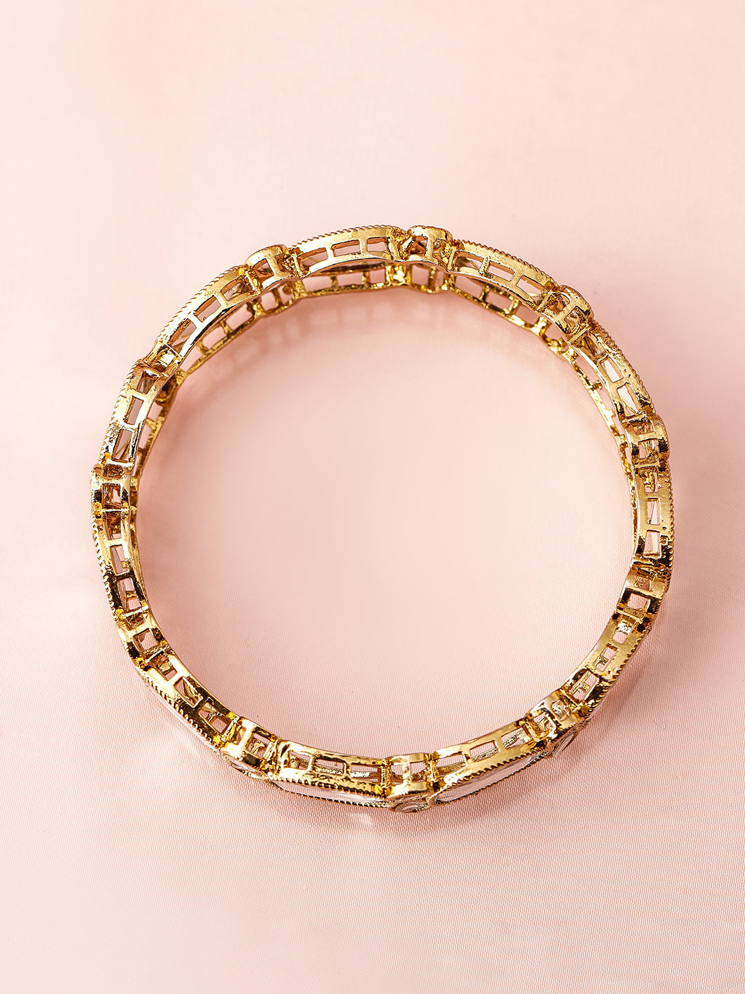 Polki Style White Kundan Bangles 2.6 - Medium