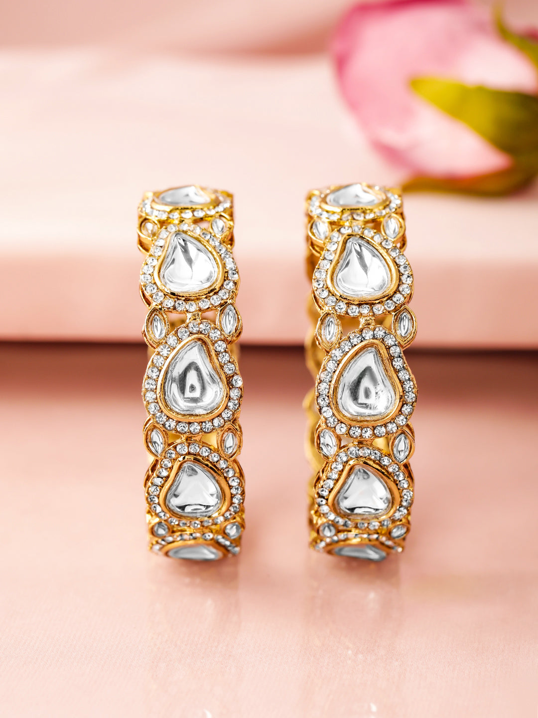 Ivory Affair Designer Kundan Bangles 2.4 - Small