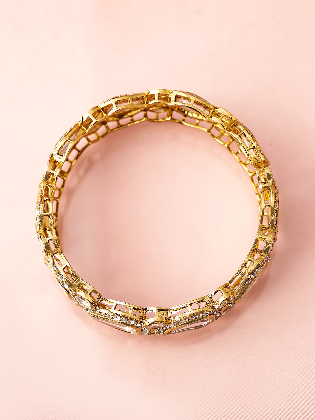 Ivory Affair Designer Kundan Bangles 2.6 - Medium