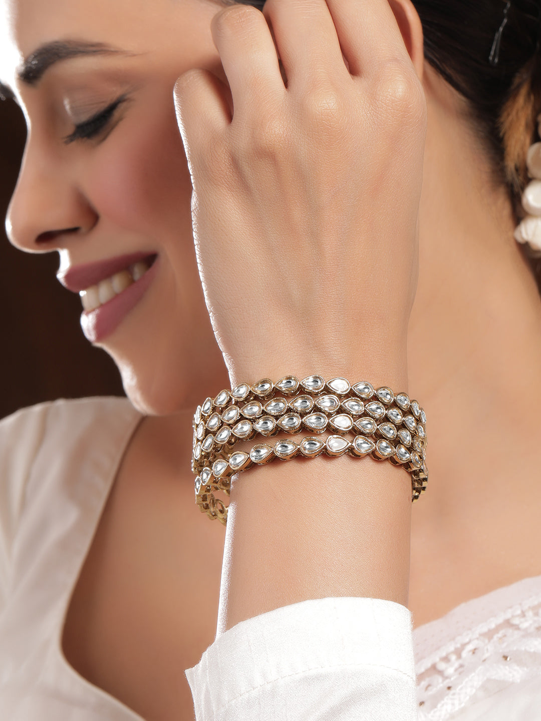 Eternal Royal Kundan Glow Bangles 2.4 - Small