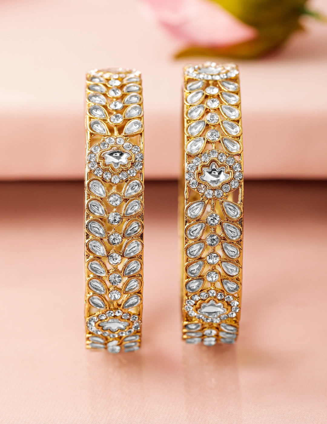 Golden Grace in Ivory Dream Bangles 2.6 - Medium