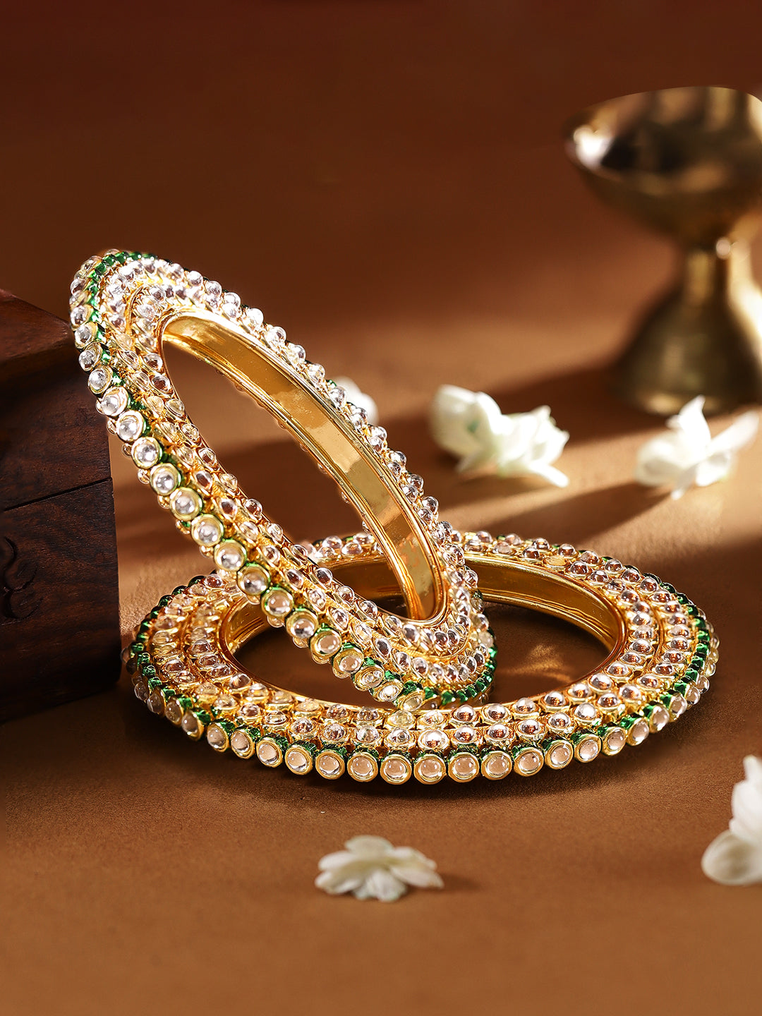 Kundan Aura Bangle Set 2.8 - Large