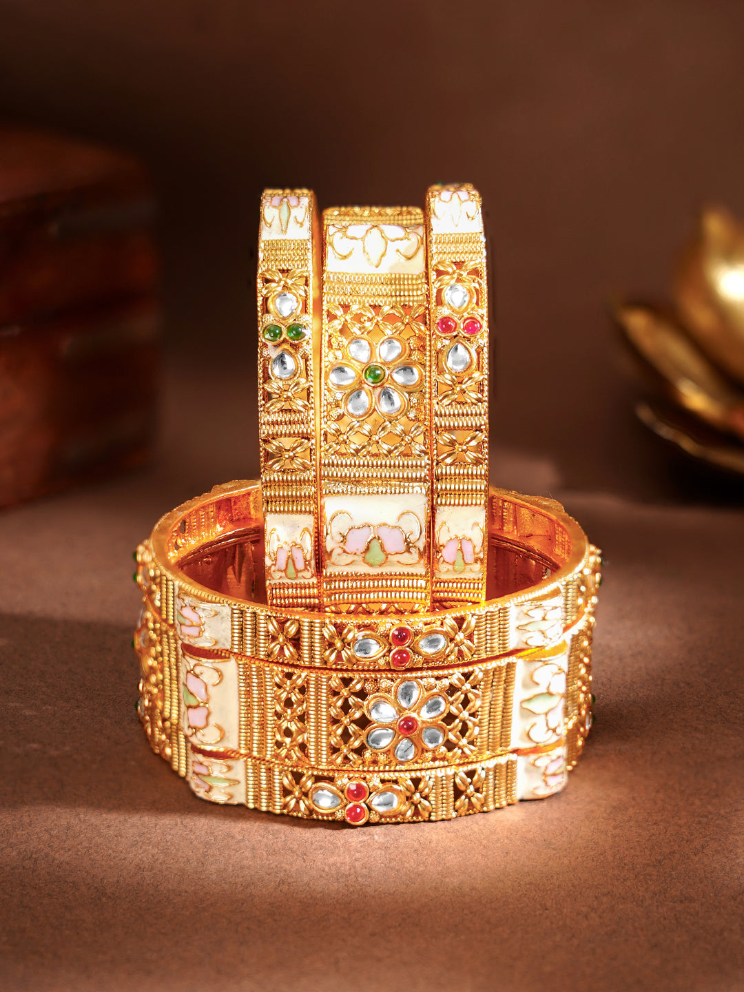 Royal Bloom Bridal Bangles Set 2.4 - Small