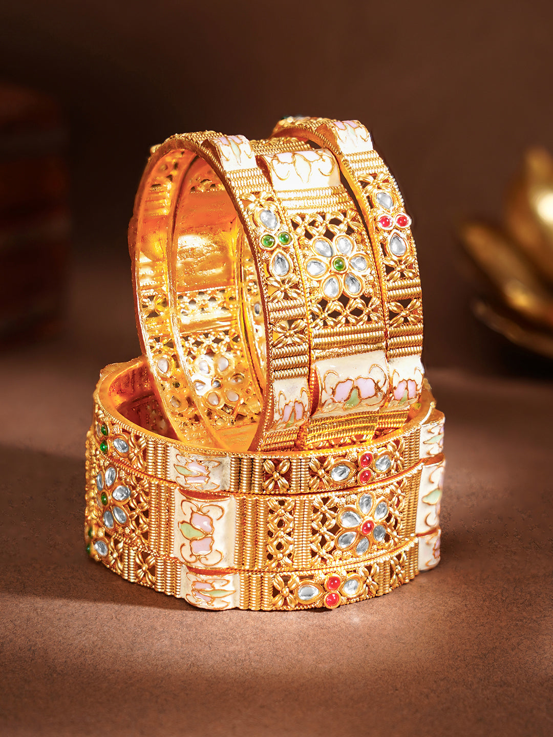 Royal Bloom Bridal Bangles Set 2.4 - Small