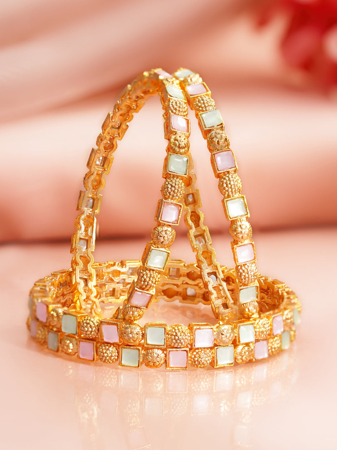 Pastel Bloom Set of 4 Bangles 2.4 - Small