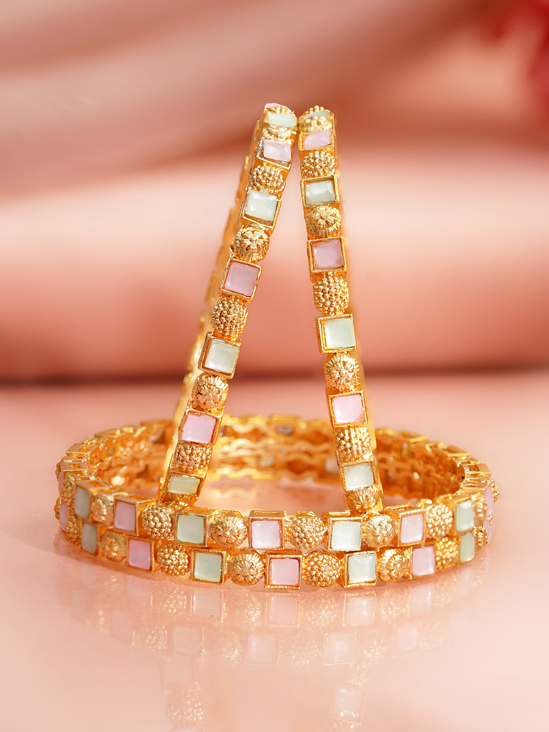 Pastel Bloom Set of 4 Bangles 2.6 - Medium