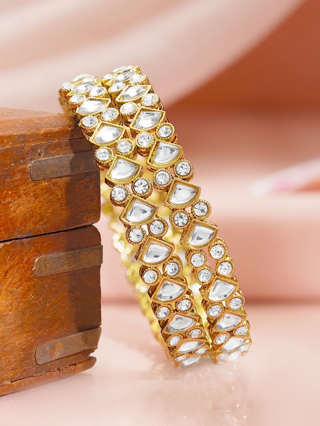 Celebration Shine Kundan Crystal Bangles 2.8 - Large
