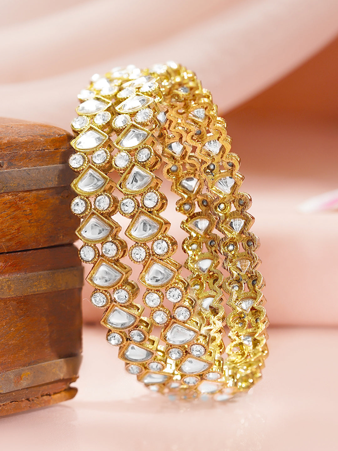 Celebration Shine Kundan Crystal Bangles 2.4 - Small