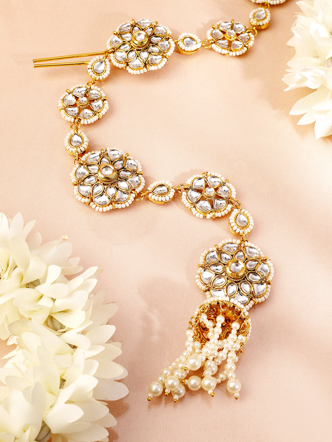 Whisper of White Radiance Braid Brooch Gold
