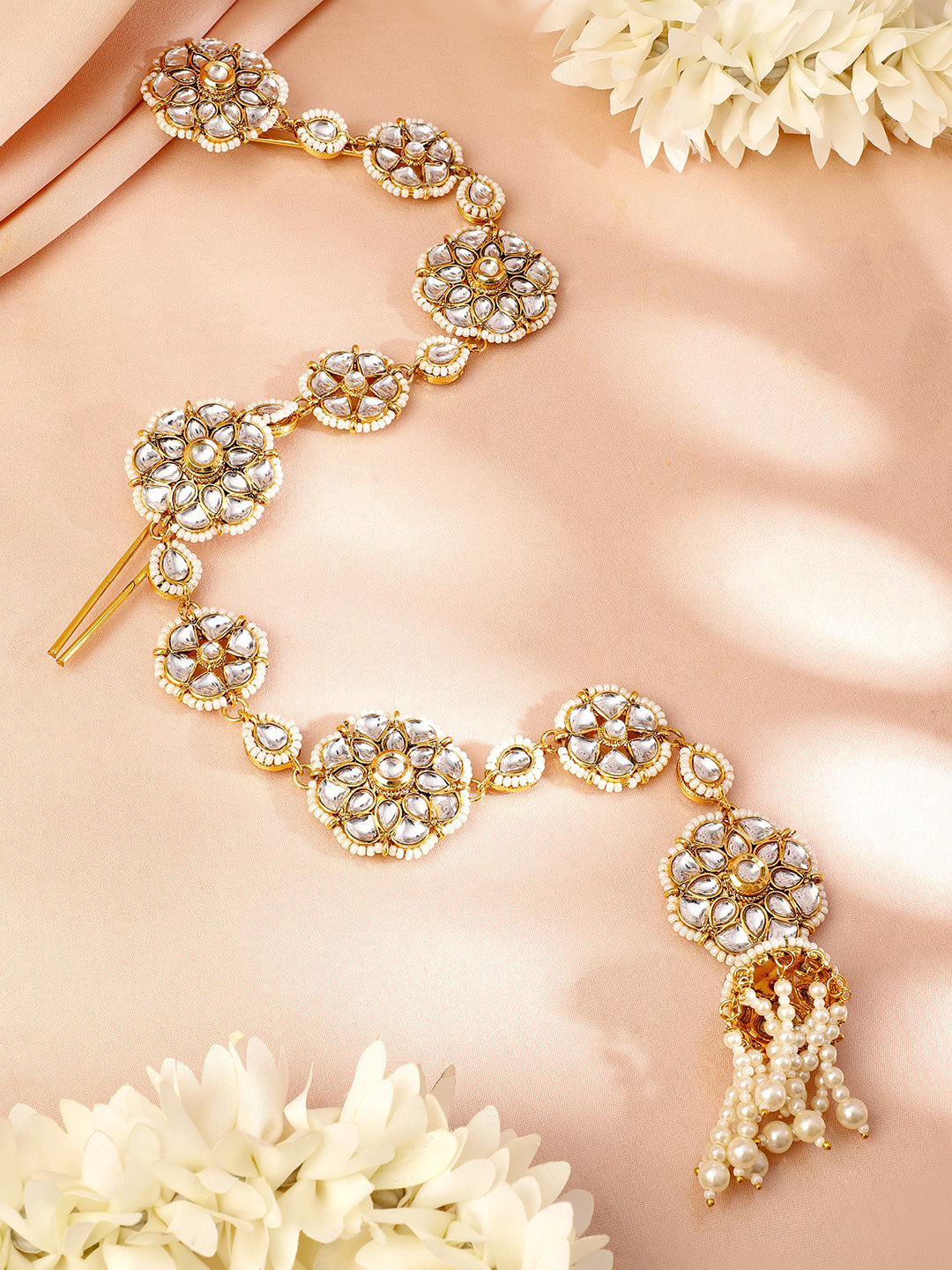 Whisper of White Radiance Braid Brooch Gold