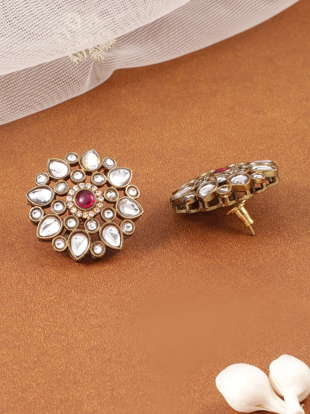 Refined Petal Kundan & Red Choker Set ruby