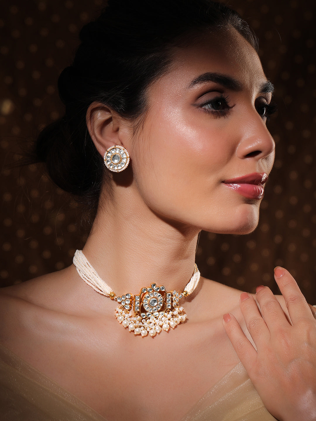Dynasty of Kundan Pearl Choker Set フリーサイズ