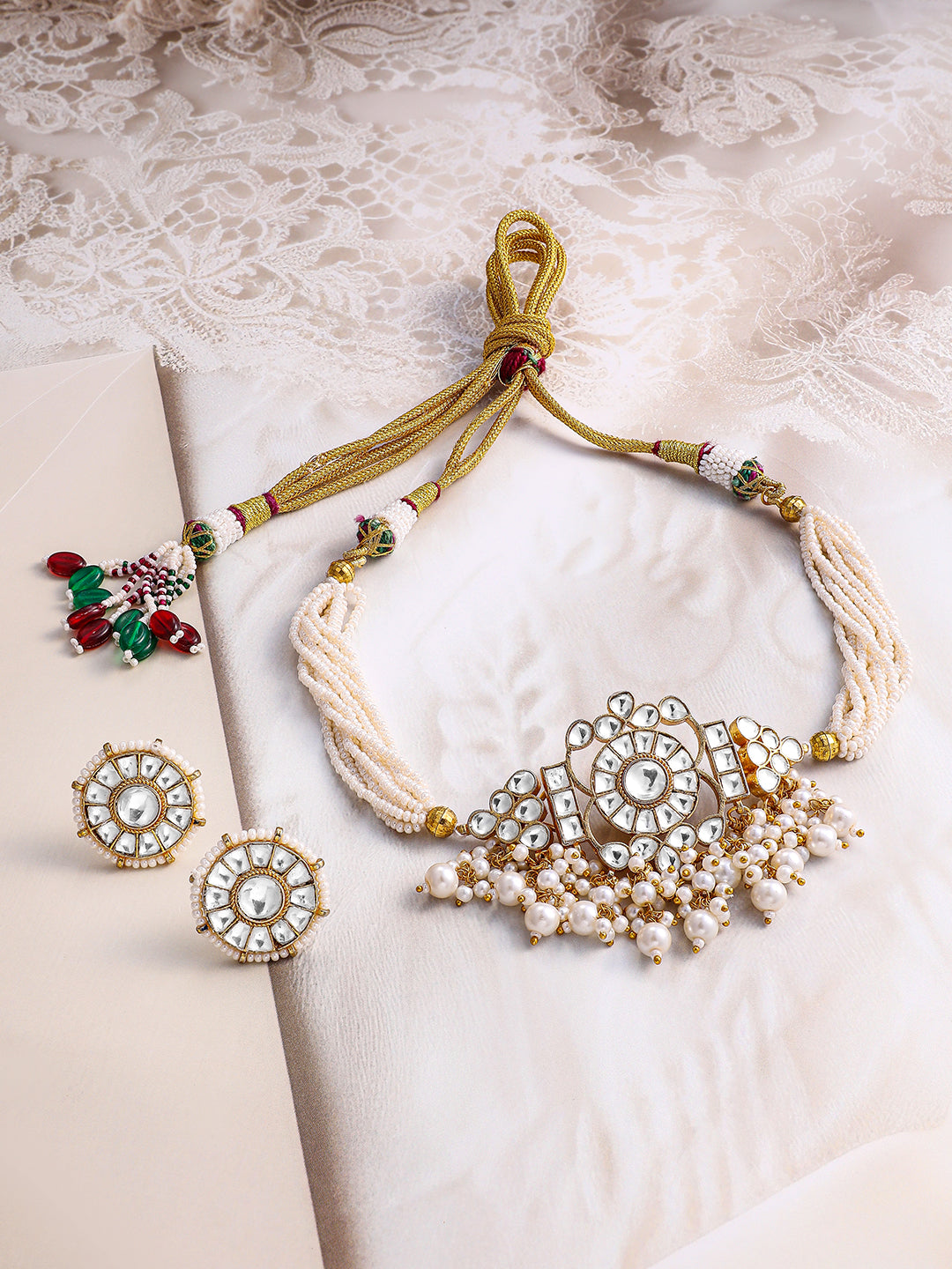 Dynasty of Kundan Pearl Choker Set フリーサイズ