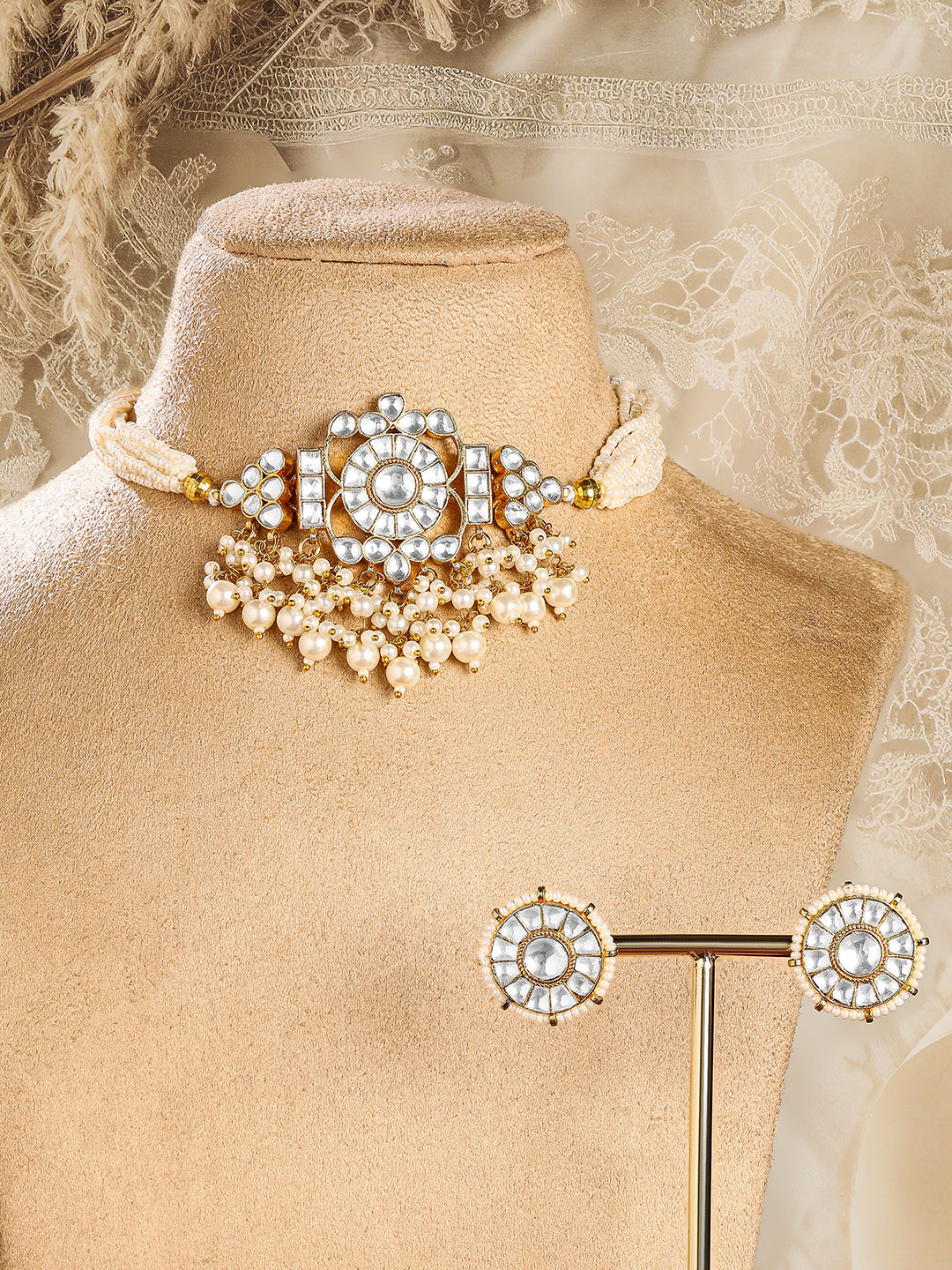 Dynasty of Kundan Pearl Choker Set フリーサイズ
