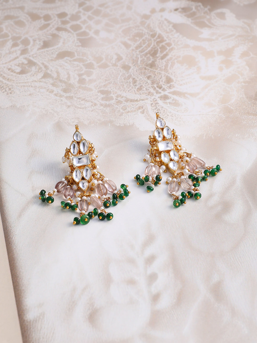 Luxe Green Beads Necklace Set フリーサイズ