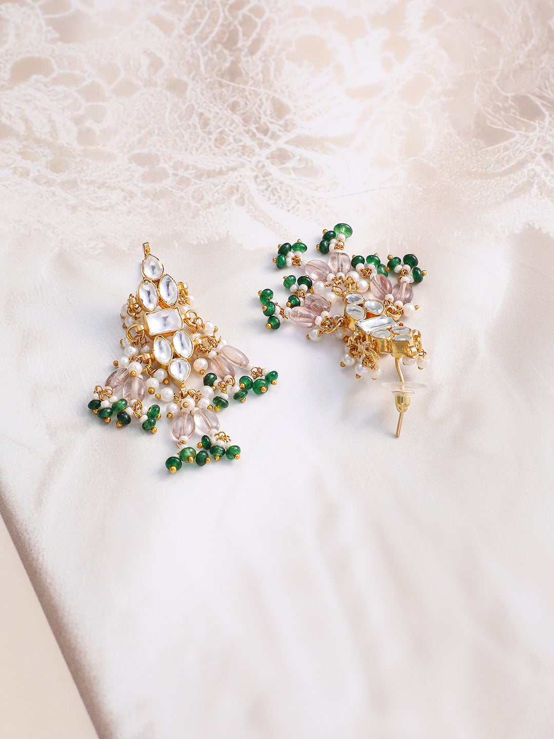 Luxe Green Beads Necklace Set フリーサイズ