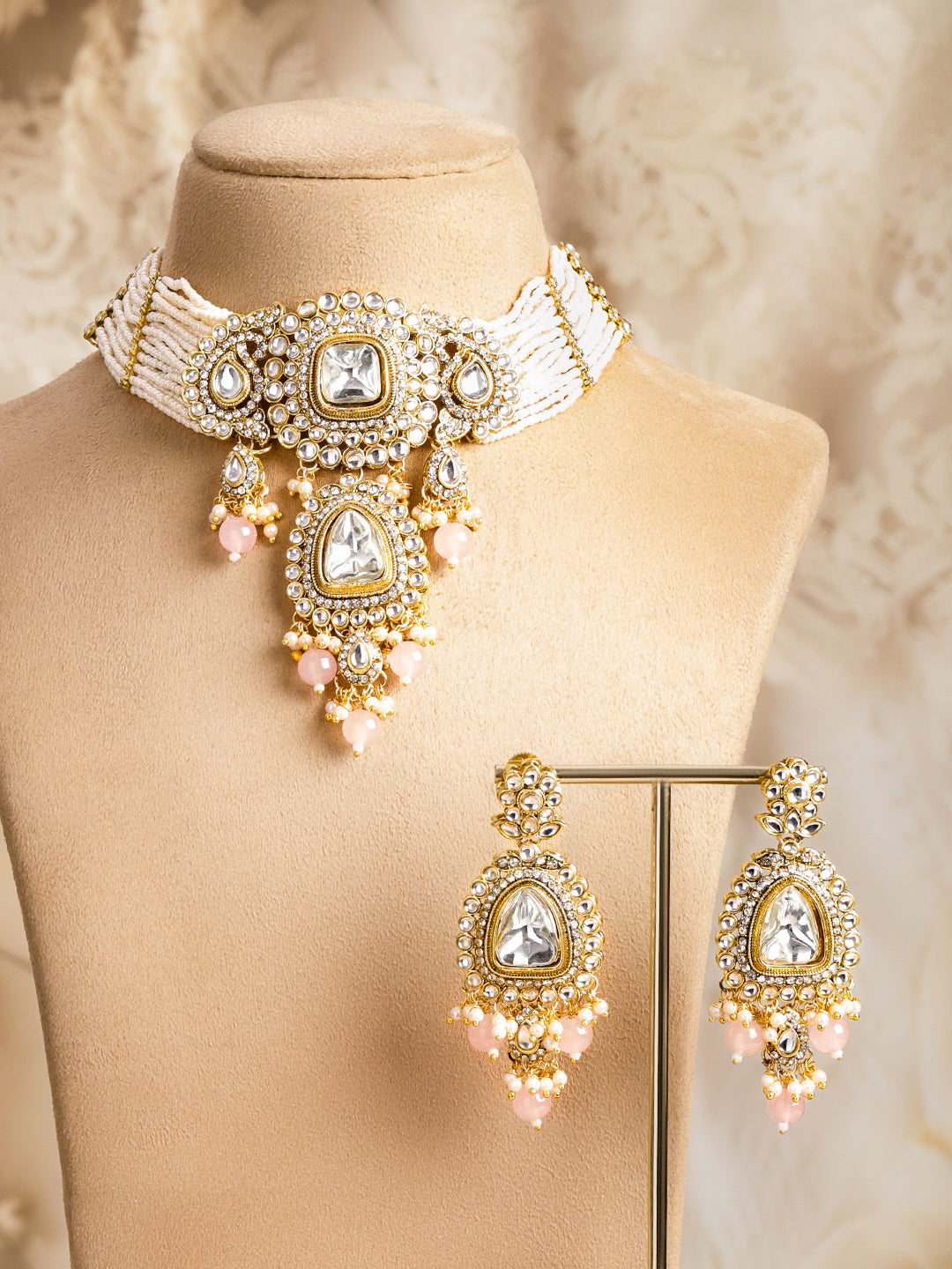 Polki Inspired Kundan Choker Set フリーサイズ