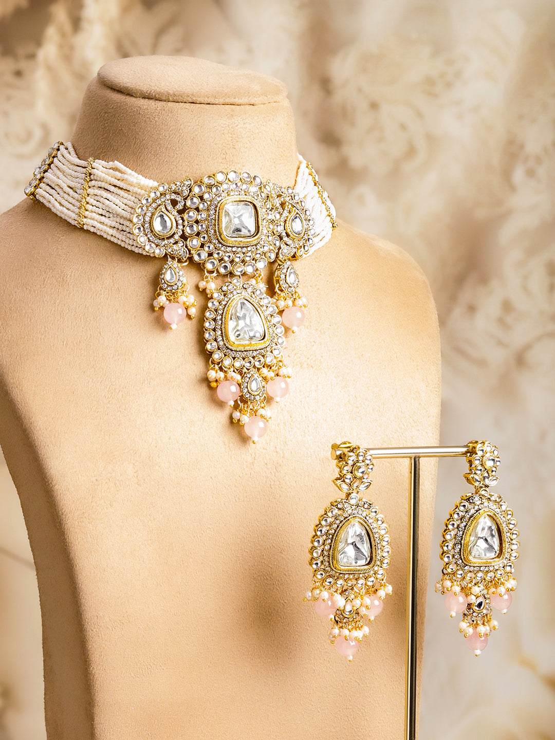 Polki Inspired Kundan Choker Set フリーサイズ