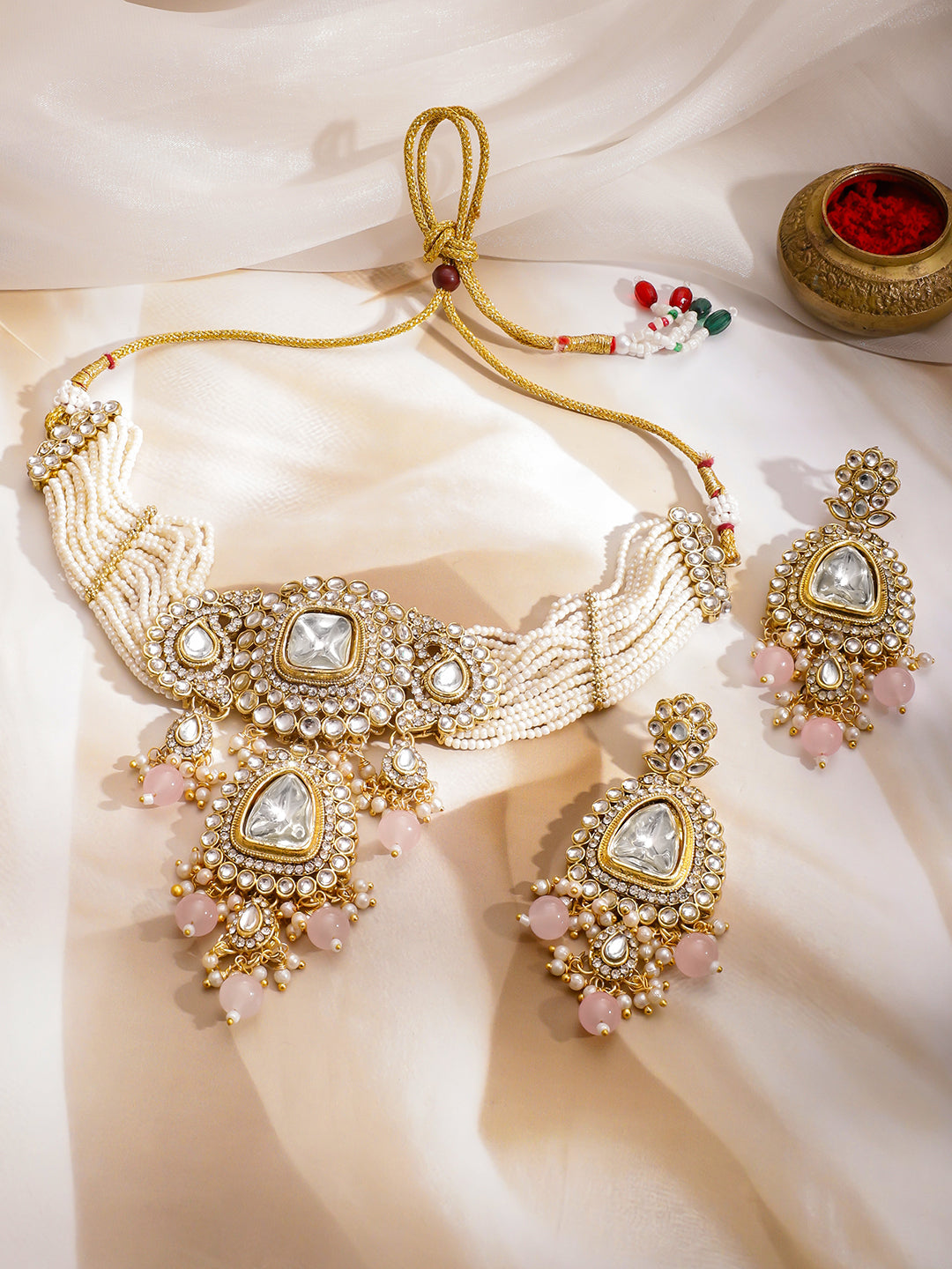 Polki Inspired Kundan Choker Set フリーサイズ