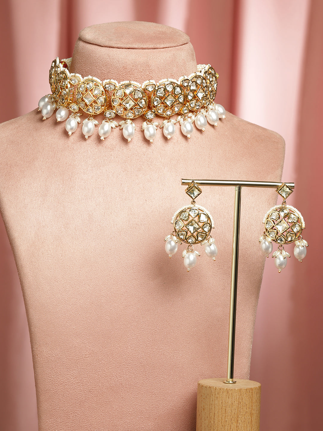 Gold Tone Kundan Choker Set フリーサイズ