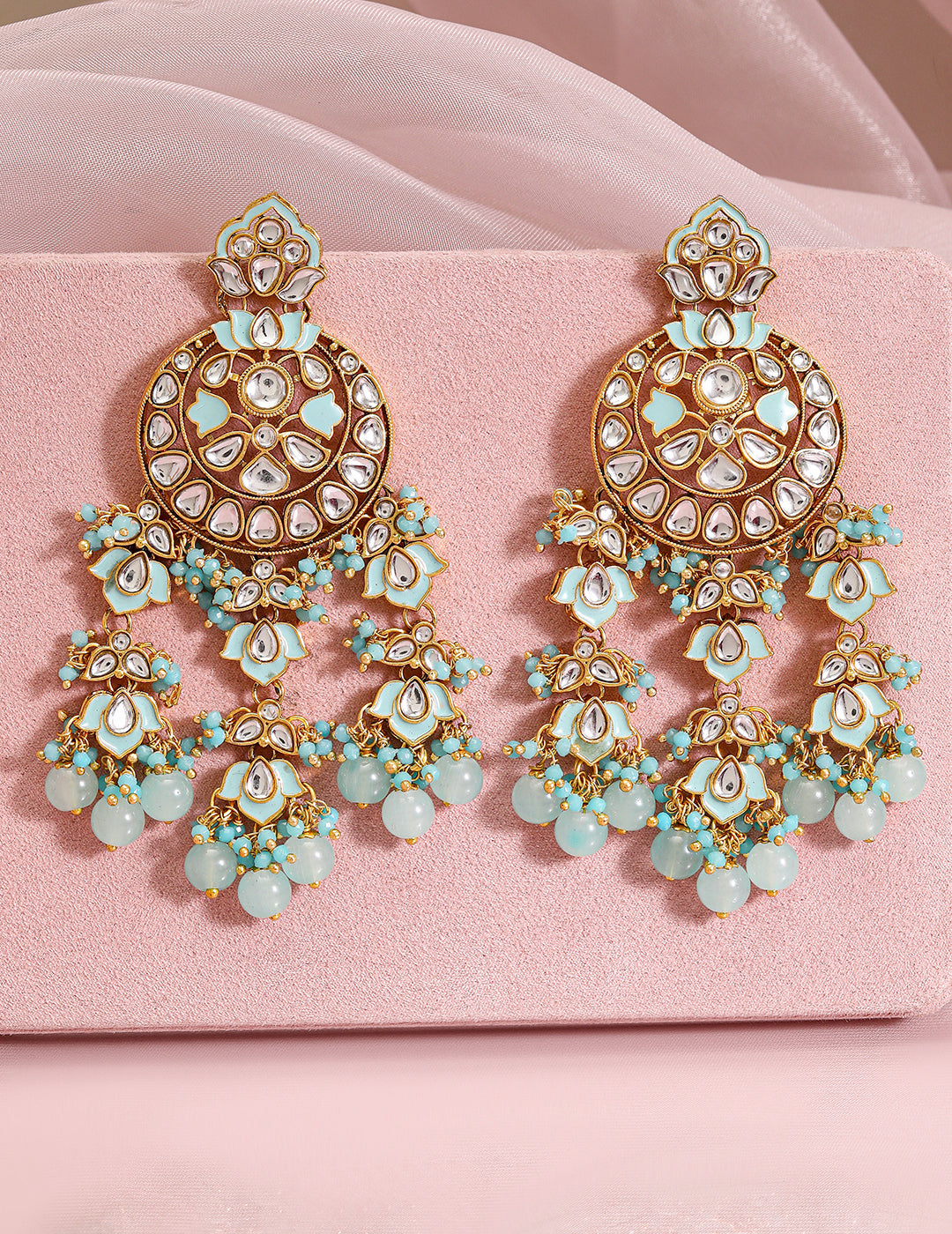 Minty Magic Kundan Danglers フリーサイズ