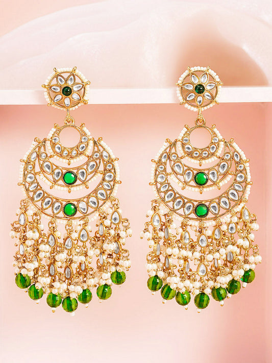 Celebration Ready Kundan Chandelier Earrings Length -12 cm