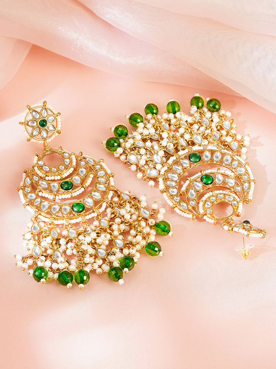 Celebration Ready Kundan Chandelier Earrings Length -12 cm