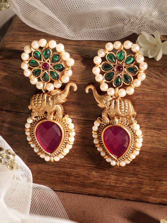 Ruby & Emerald Royal Elephant Drops フリーサイズ