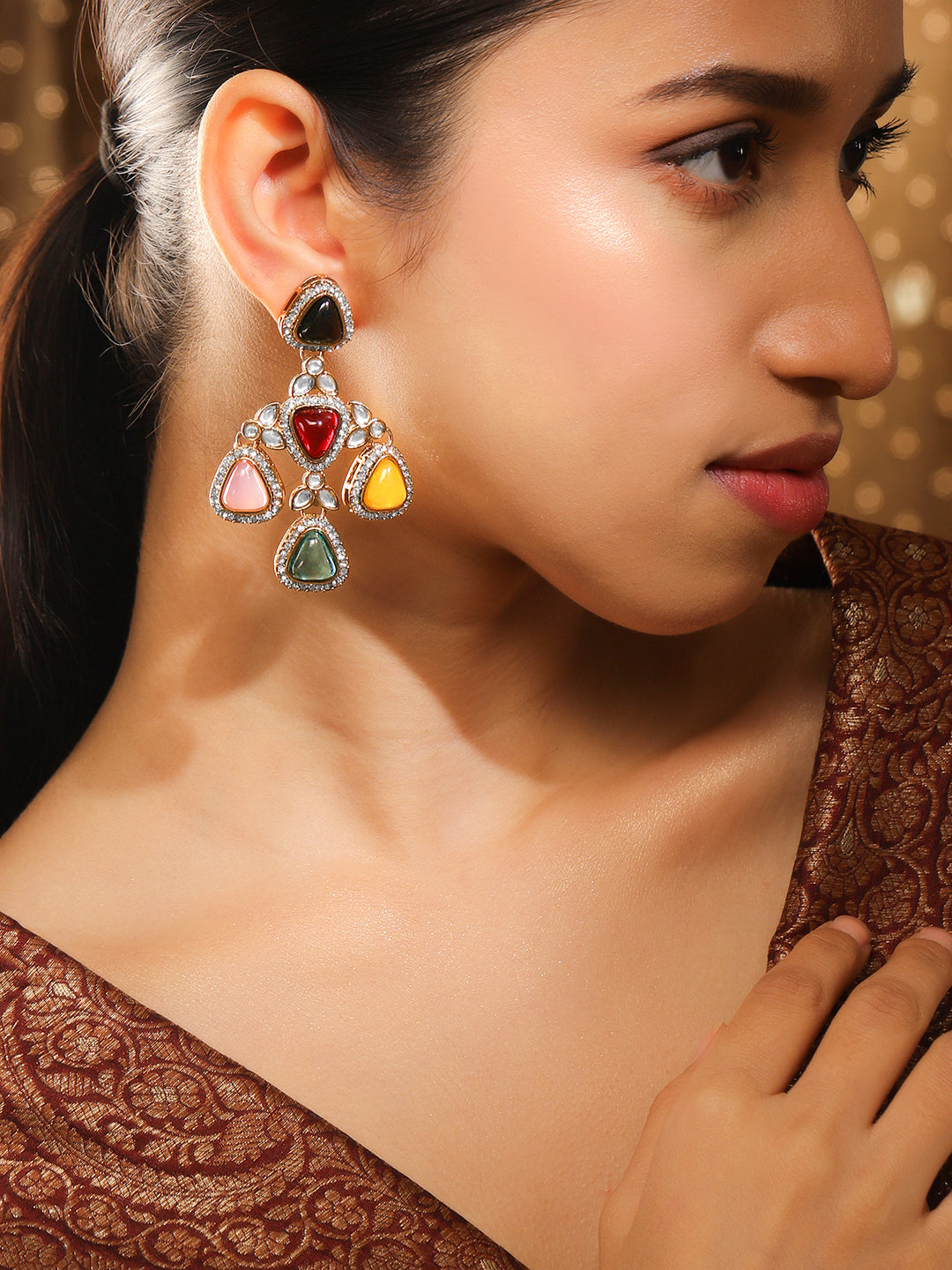 Stylish Fusion Multicolour Danglers フリーサイズ