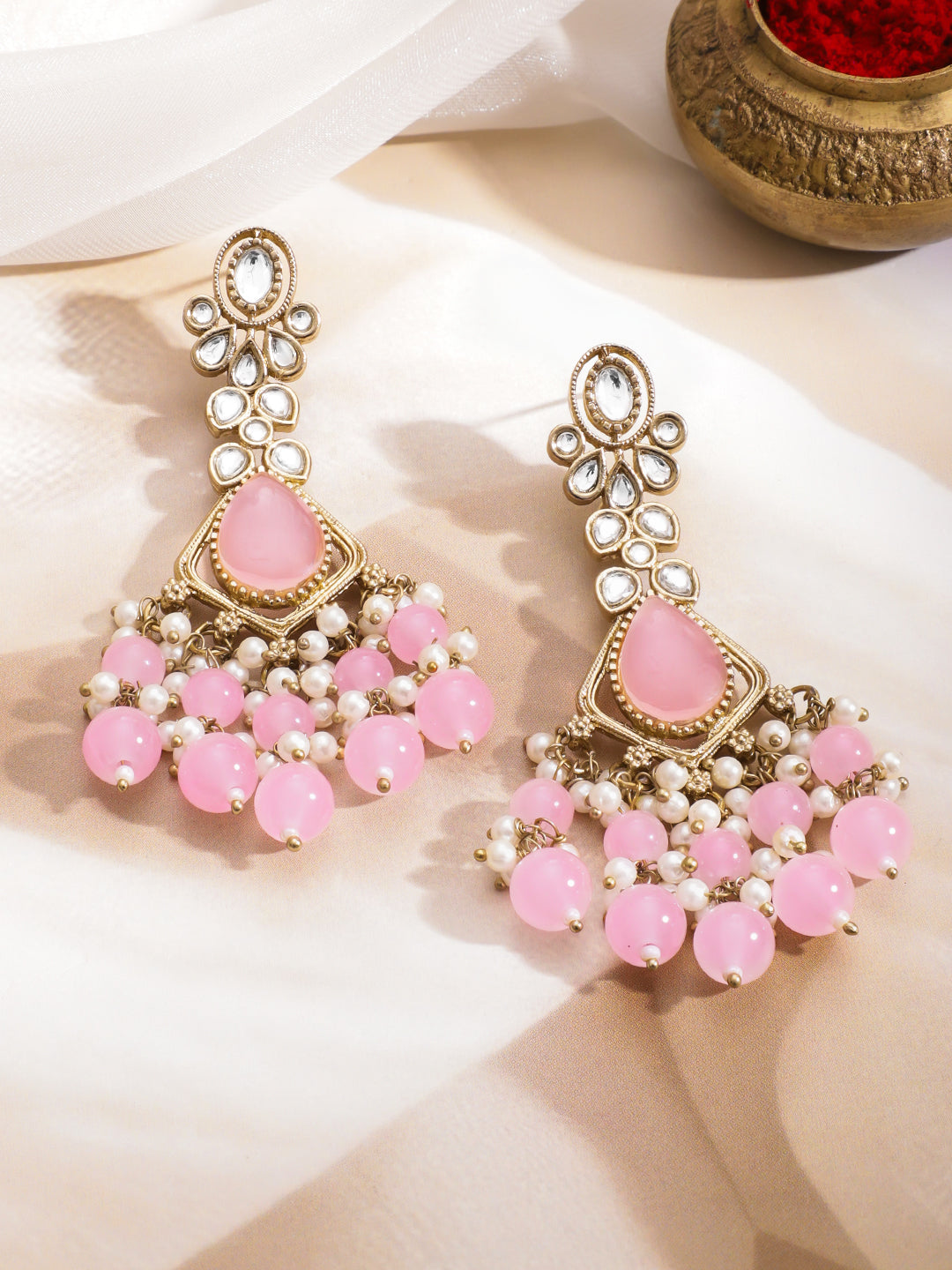 Sleek Blush Stone Dangler フリーサイズ
