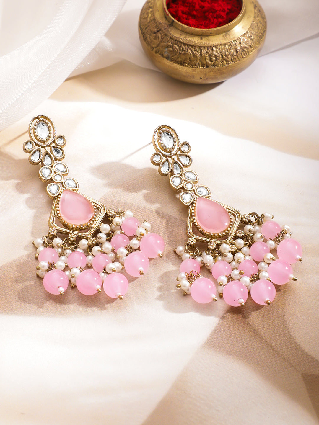 Sleek Blush Stone Dangler フリーサイズ