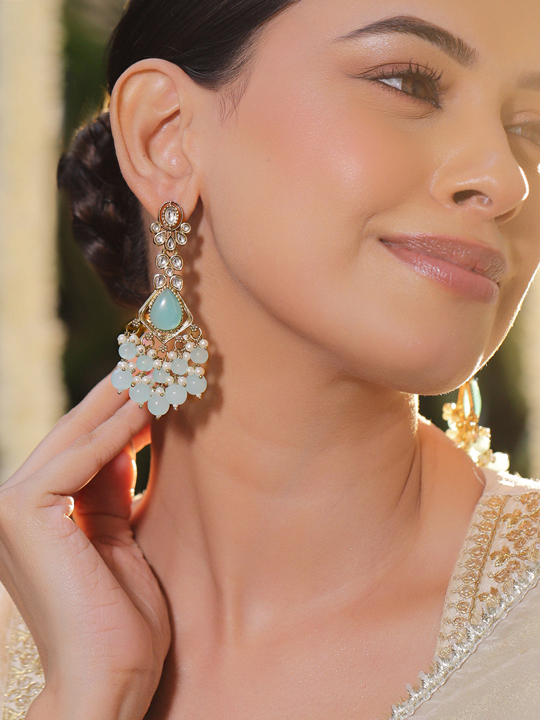 Whispers of Mint Dangler Earrings フリーサイズ