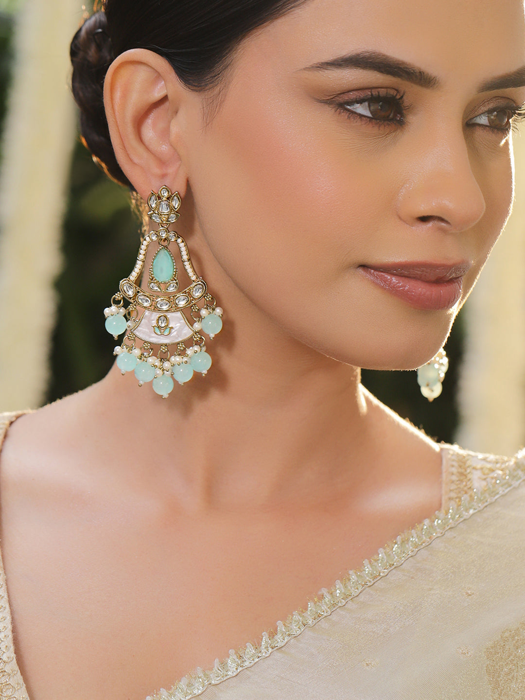 Mint Glow Dangler Earrings フリーサイズ