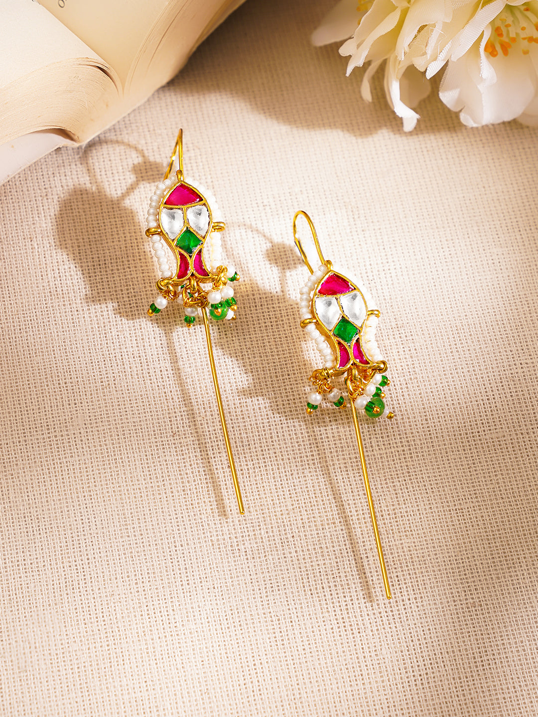 Kundan Statement Ear Cuff Earrings フリーサイズ